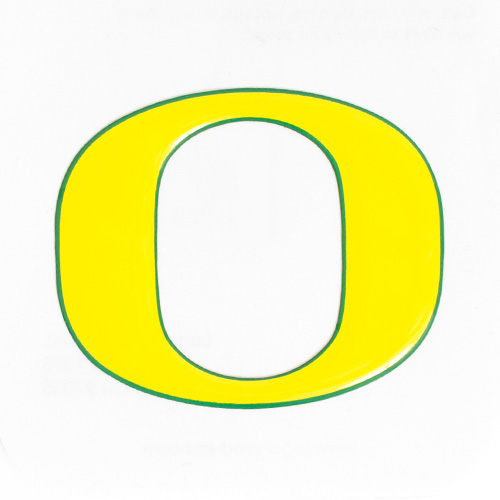 Classic Oregon O, 3", Logo Letter, Decal